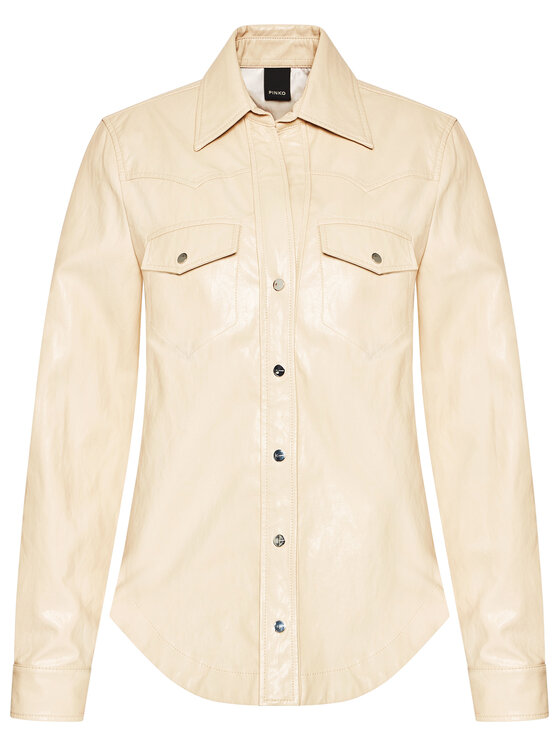 PINKO Pinko Camicia Ciambella 2 1G16EB 7866 Beige Regular Fit