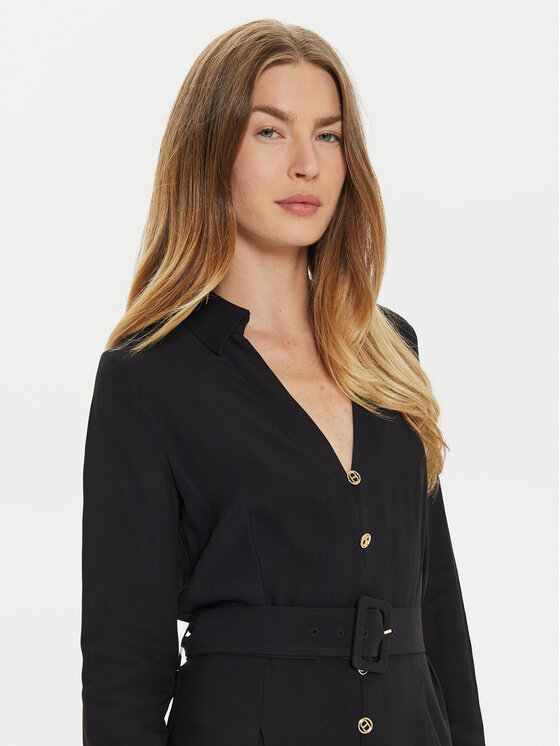 TWINSET TWINSET Φόρεμα πουκάμισο 242TT2320 Μαύρο Loose Fit