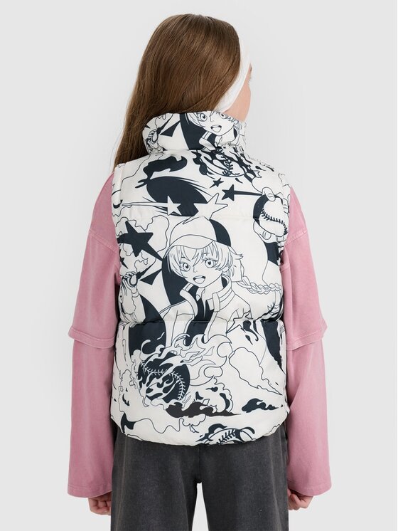 4F 4F Kamizelka OUTERWEAR Biały Oversize