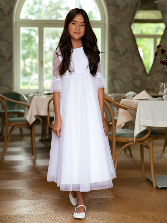 SLY SLY Sukienka 4SM-02A Biały Comfortable Fit
