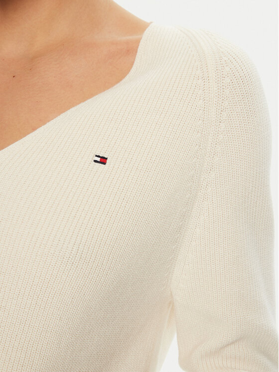 Tommy Hilfiger Tommy Hilfiger Džemperis WW0WW44452 Écru Regular Fit