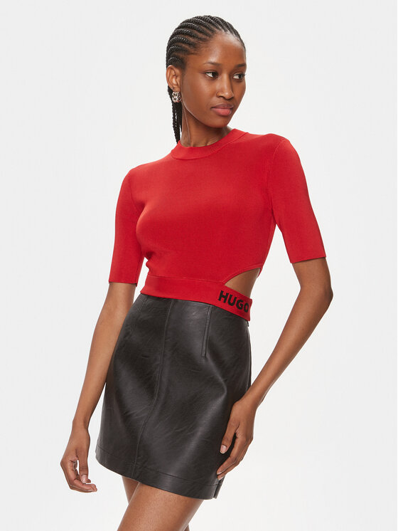 HUGO Hugo Pulover Satchina 50508600 Roșu Slim Fit