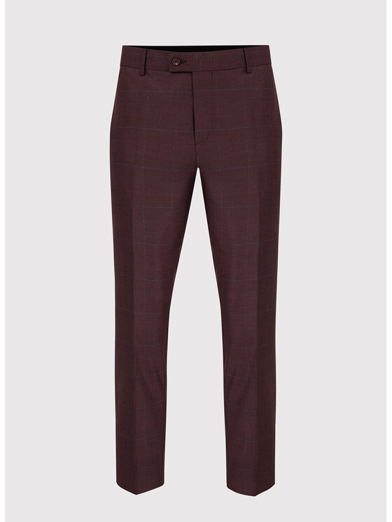 Pako Lorente Pako Lorente Spodnie garniturowe P22WF-6G-003 Bordowy Slim Fit