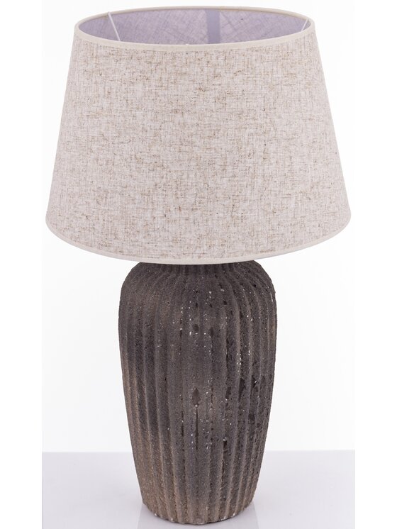 MIAhome MIAhome Lampka nocna Lampa stołowa z ceramiki i tkaniny WALSH Beżowy
