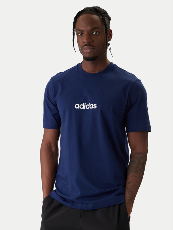 adidas adidas Tričko Essentials Linear JE8999 Tmavomodrá Regular Fit
