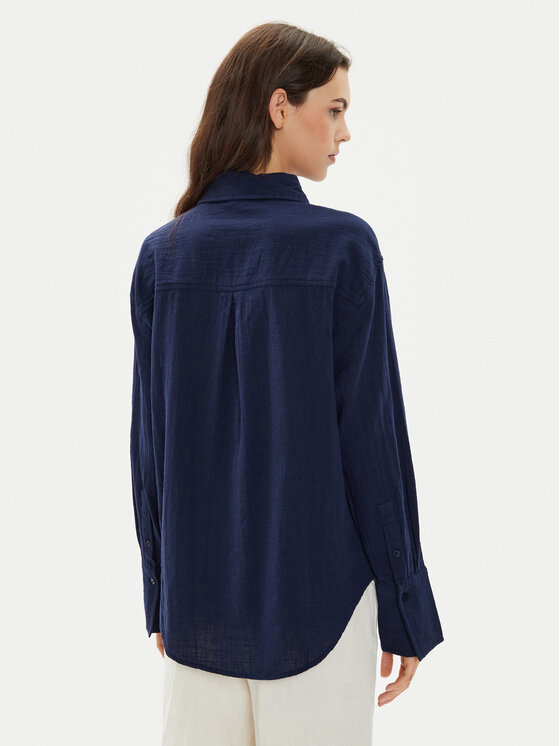 Gina Tricot Gina Tricot Hemd 22624 Dunkelblau Loose Fit