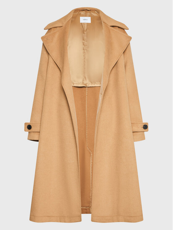 Simple Simple Cappotto di transizione PLD502-03 Beige Relaxed Fit