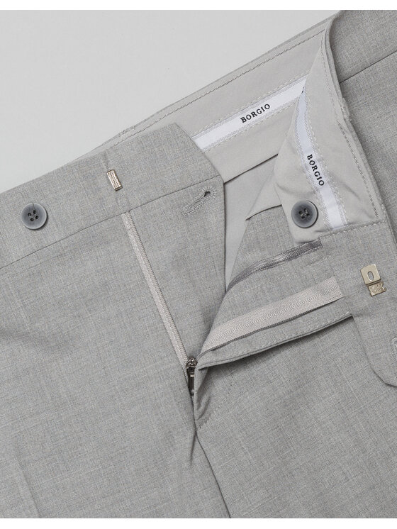 Borgio Borgio Spodnie garniturowe sinaglio Szary Classic Fit