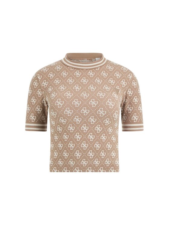 Guess Guess T-Shirt V5BP07 K2000 Καφέ Slim Fit