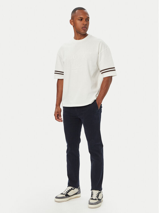 Guess Jeans Guess Jeans Chino hlače M4YB33 WGB5A Mornarsko modra Slim Fit