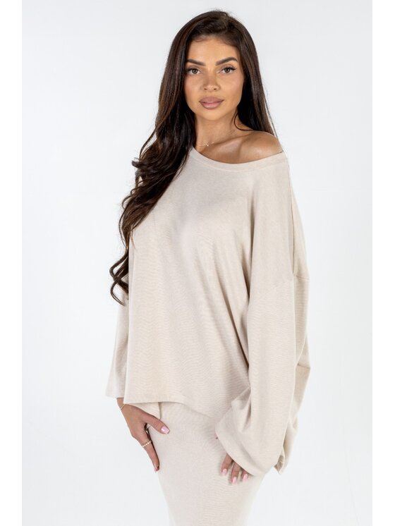 Agatha Studio Agatha Studio Komplet sweter i spódnica ołówkowa A26ZS-KS-K07 Beżowy Slim Fit