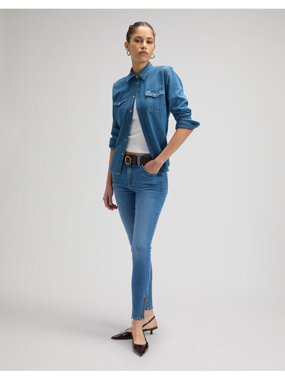 Lee Lee Jeansy SCARLETT HIGH ZIP Niebieski Skinny Fit