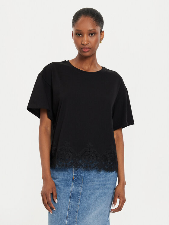 TWINSET TWINSET Majica 242TP2510 Črna Loose Fit