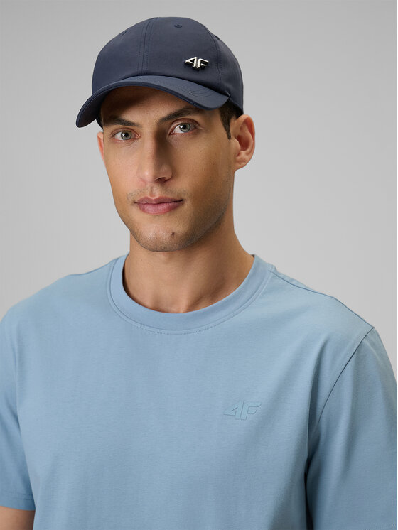 4F 4F T-Shirt BASIC+ Niebieski jasny Regular Fit