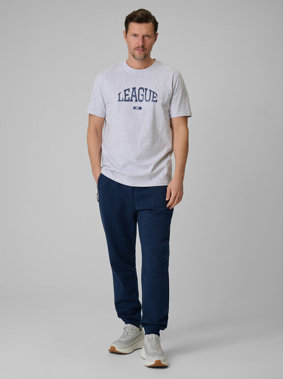 4F 4F T-Shirt SPORTS CLUB Szary jasny Regular Fit