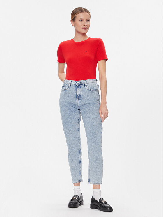 Tommy Hilfiger Tommy Hilfiger Тишърт New Cody WW0WW40587 Червен Slim Fit