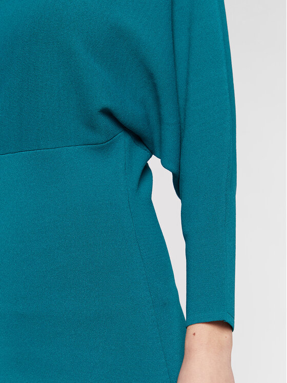 Sisley Sisley Pletena obleka 11APMV004 Turkizna Regular Fit