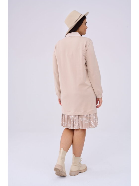 blue shadow blue shadow Sukienka Iga Plus Size Beżowy Standard Fit