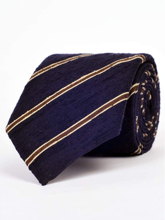 ELSNER ELSNER Γραβάτα BEZ PODSZEWKI Z JEDWABNEGO SZANTUNGU A5843 Σκούρο μπλε