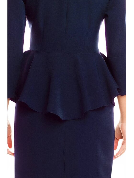 Awama Awama Sukienka codzienna A132 Granatowy Basic Fit