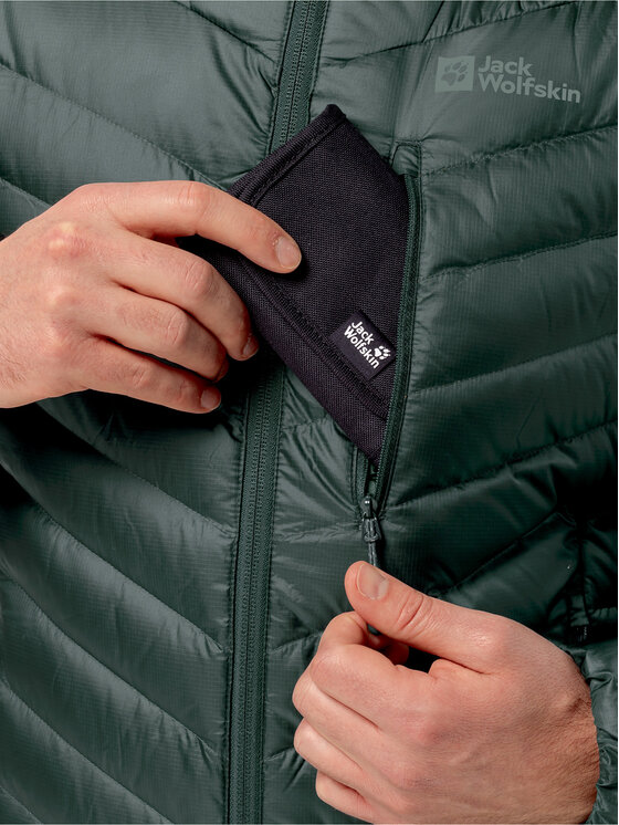 Jack Wolfskin Jack Wolfskin Pernata jakna Passamani Down Hoody 1207241 Kaki Regular Fit
