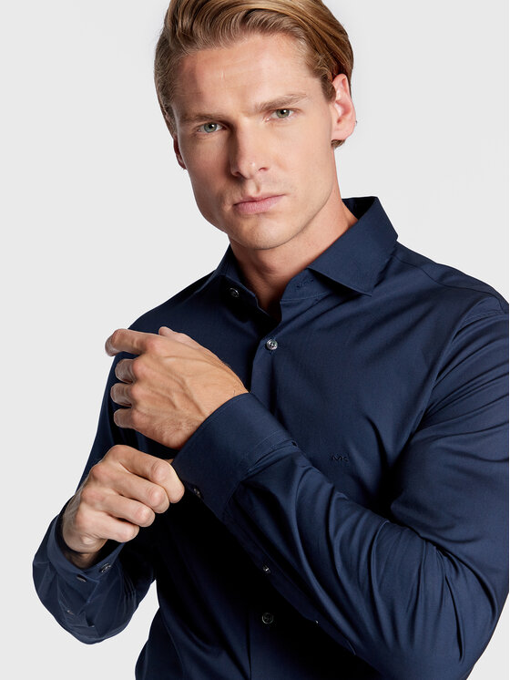 Michael Kors Michael Kors Košulja MD0MD90425 Tamnoplava Slim Fit