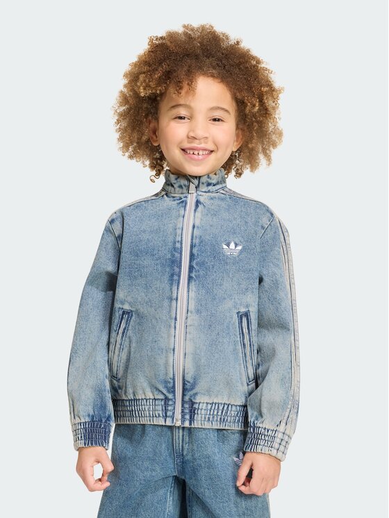adidas adidas Jeansová bunda Firebird KQ8874 Modrá Loose Fit