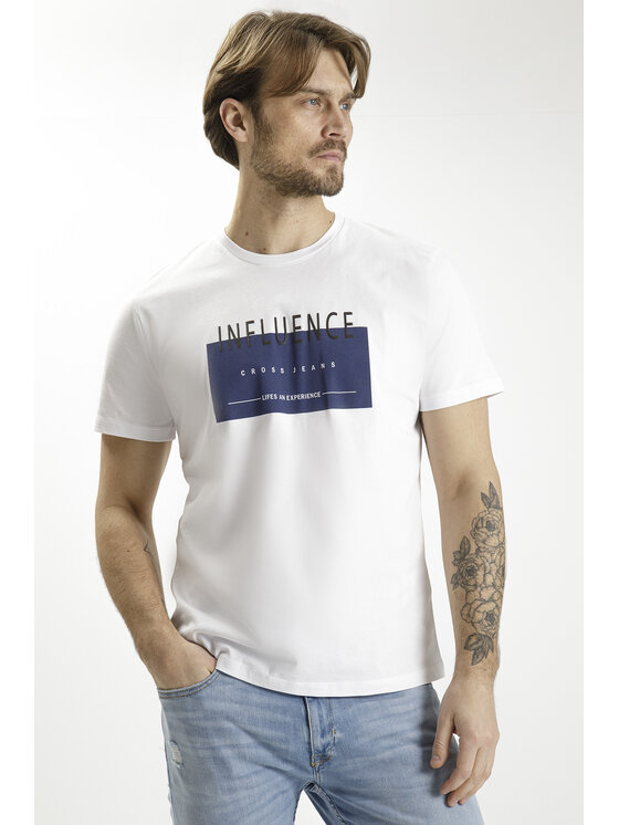 Cross Jeans Cross Jeans T-Shirt 15818-008 Biały Regular Fit