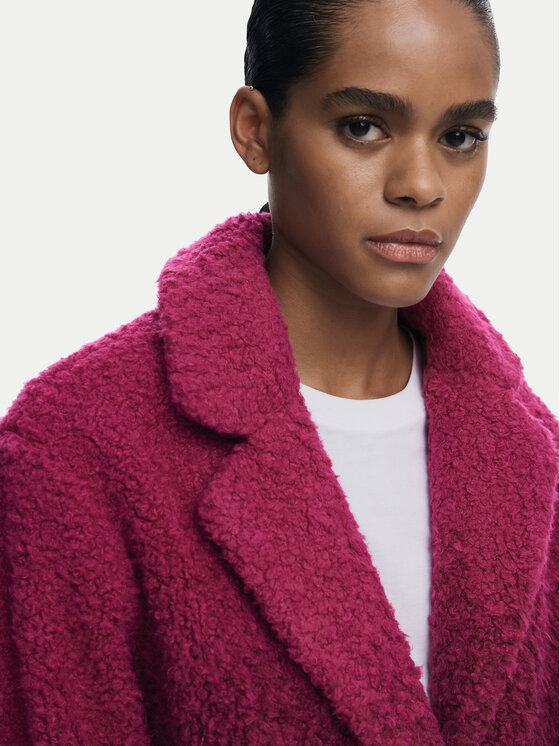 Desigual Desigual Cappotto in shearling Icecream 25WWEW64 Rosa Relaxed Fit