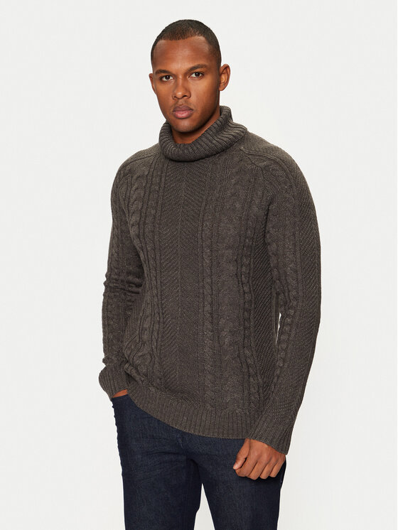 Brave Soul Brave Soul Bluză cu gât MK-610MORTON Gri Regular Fit