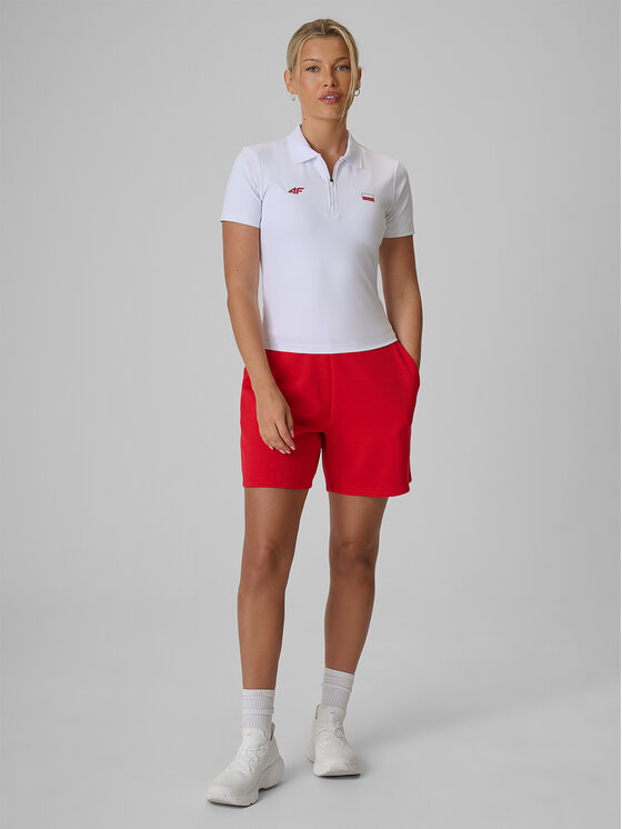 4F 4F Polo STREFA KIBICA Biały Slim Fit