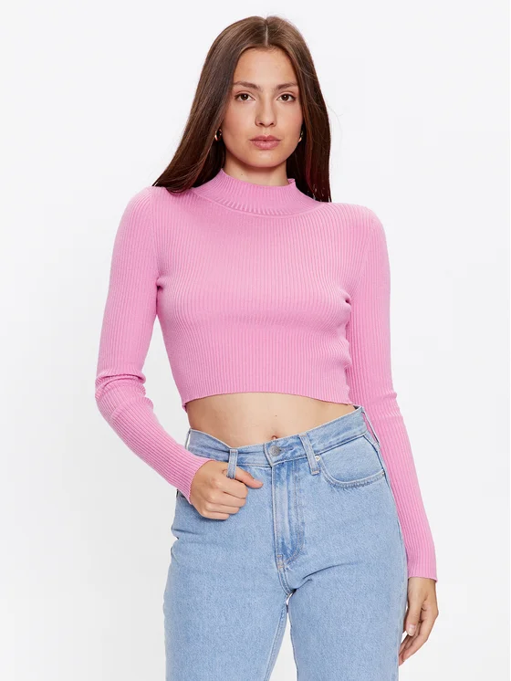 Glamorous Rollkragenpullover AC2766A Rosa Slim Fit