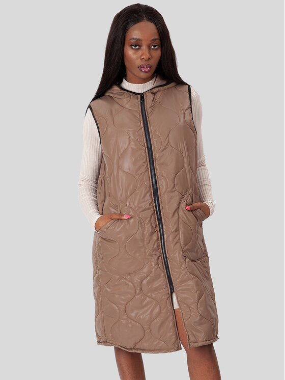 Perso Perso Dámská bunda BLE225302F Hnědá Regular Fit