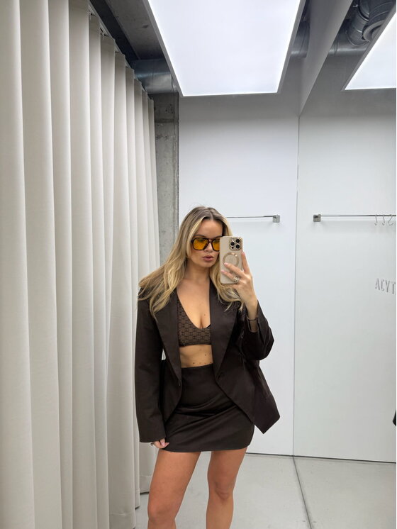 Magda Matyja Magda Matyja Marynarka Carla Blazer Brązowy Oversize