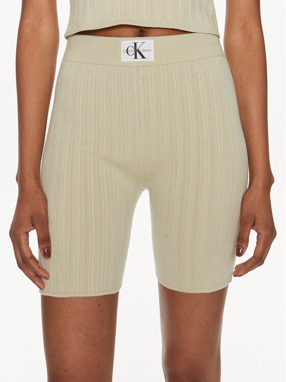 Calvin Klein Jeans Biker shorts Label J20J223138 Verde Slim Fit, taglia : L