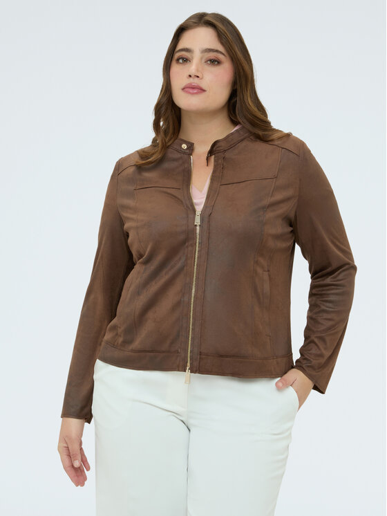 Fiorella Rubino Fiorella Rubino Giacca in similpelle R329T001303N022 Marrone Regular Fit