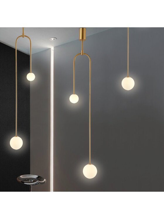 MIAhome MIAhome Lampa wisząca LOW LOOP złota 123 cm Złoty