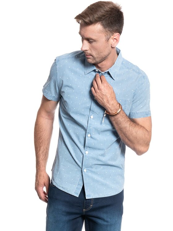Wrangler Wrangler Camicia SS 1 PKT SHIRT Blu Regular Fit