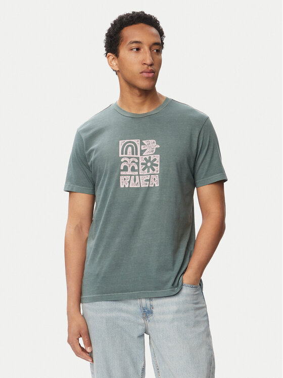 RVCA Tricou Mosaic 23A351543 Bleumarin Regular Fit