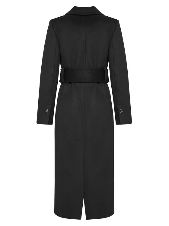 Patrizia Pepe Patrizia Pepe Płaszcz wełniany 2O0195 A171 Czarny Regular Fit