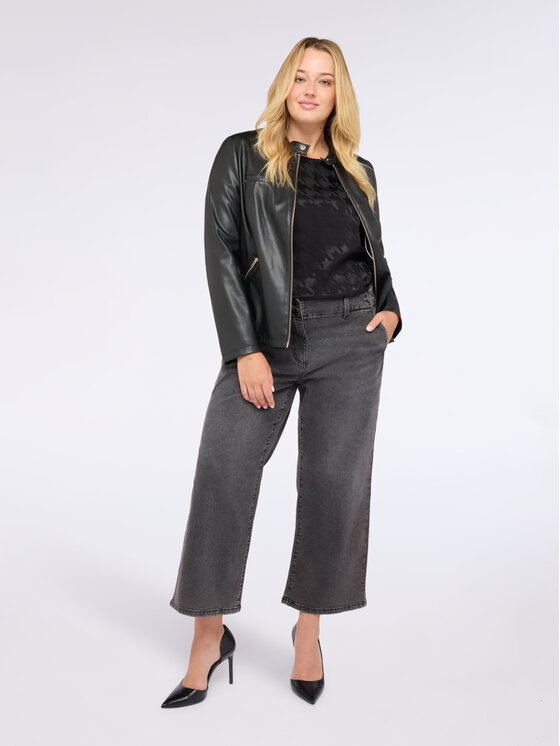 Fiorella Rubino Fiorella Rubino Giacca in similpelle R359T001236N033 Nero A-Line Fit