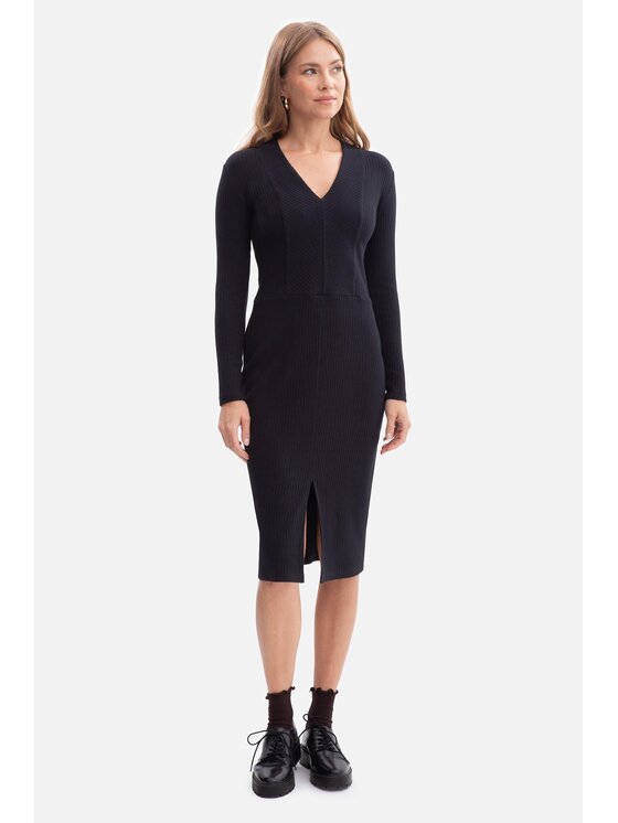 BeWear BeWear Sukienka dzianinowa b307 Czarny Baggy Fit
