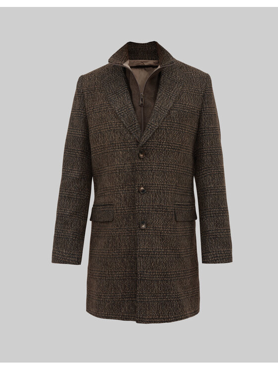 Borgio Borgio Płaszcz zimowy sorianello_br Brązowy Slim Fit
