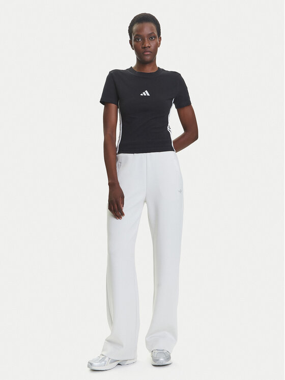 adidas adidas Marškinėliai Essentials 3-Stripes JC8325 Juoda Slim Fit