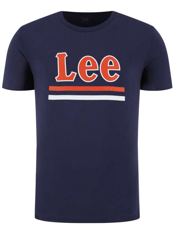 Lee Lee T-Shirt Stripe Tee L64VFQNM 112115948 Granatowy Regular Fit