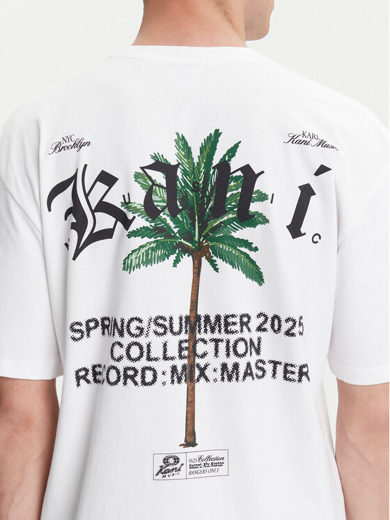 Karl Kani Karl Kani T-shirt Palm Print PD00005330 Bijela Relaxed Fit