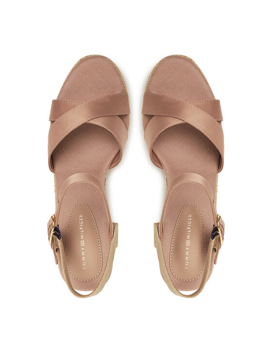 Tommy Hilfiger Tommy Hilfiger Espadrilles Satin High Wedge Espadrille FW0FW08602 Rózsaszín