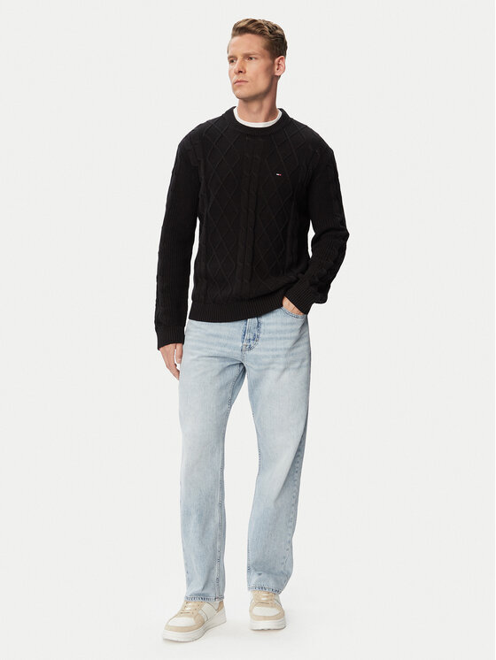 Tommy Jeans Tommy Jeans Πουλόβερ Flag DM0DM23405 Μαύρο Regular Fit