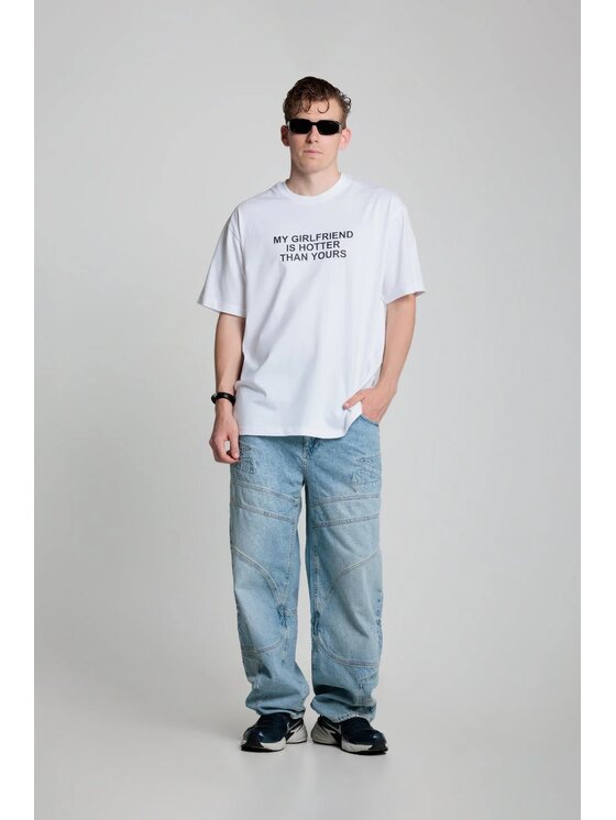 Chiara Wear Chiara Wear T-Shirt T-shirt bawełna z recyklingu oversize GIRLFRIEND Biały Oversize