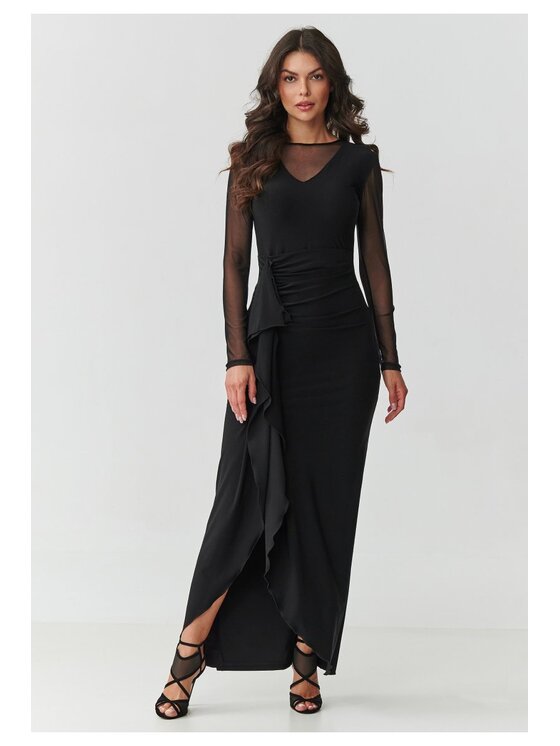 Makadamia Makadamia Sukienka wieczorowa M910 Czarny Cutted Fit
